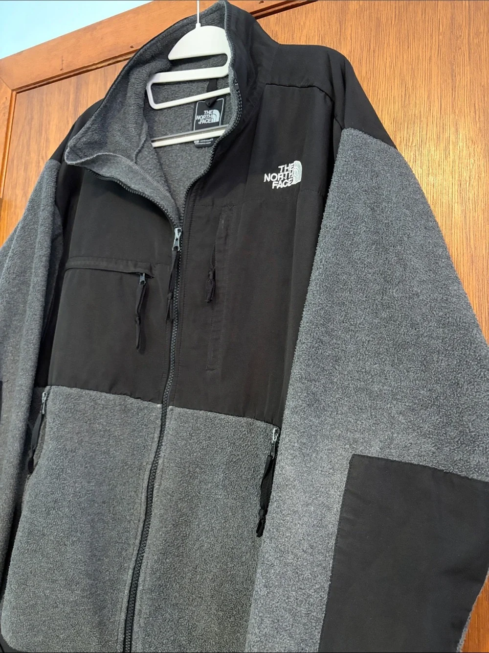 The North Face Denali Fleece Jacket Mens Large Gray Black Full Zip RN99978